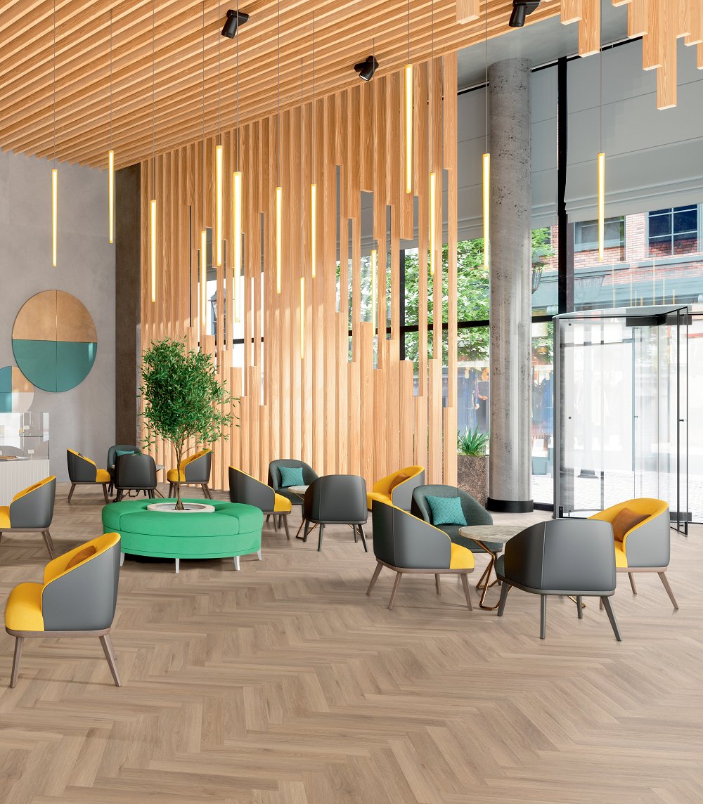 Elegance Royale is a modern stick-down herringbone LVT collection, available exclusively at PFL. Made for commercial use, this #LVT combines a .55 wear layer with a new super matt finish technology to create a #floor that is both beautiful and rugged. Sampling is available now.