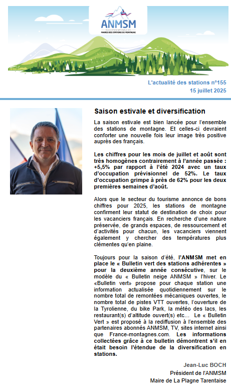 « Saison estivale et diversification » retrouvez l'édito du Président <a href="/jl_boch/">Jean Luc Boch</a> et les dernières actualités des #stations dans la newsletter de l'<a href="/anmsm/">ANMSM</a>
👉 urls.fr/G_Aybu