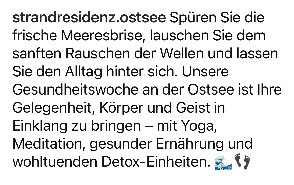 Strandresidenz's tweet photo. Neue Termine 01.-07.November und 15.-21.November 2025 Alle Infos dazu auf unserer Website.
https://t.co/akFwS1oqKD https://t.co/EWeqZ5Gm4i