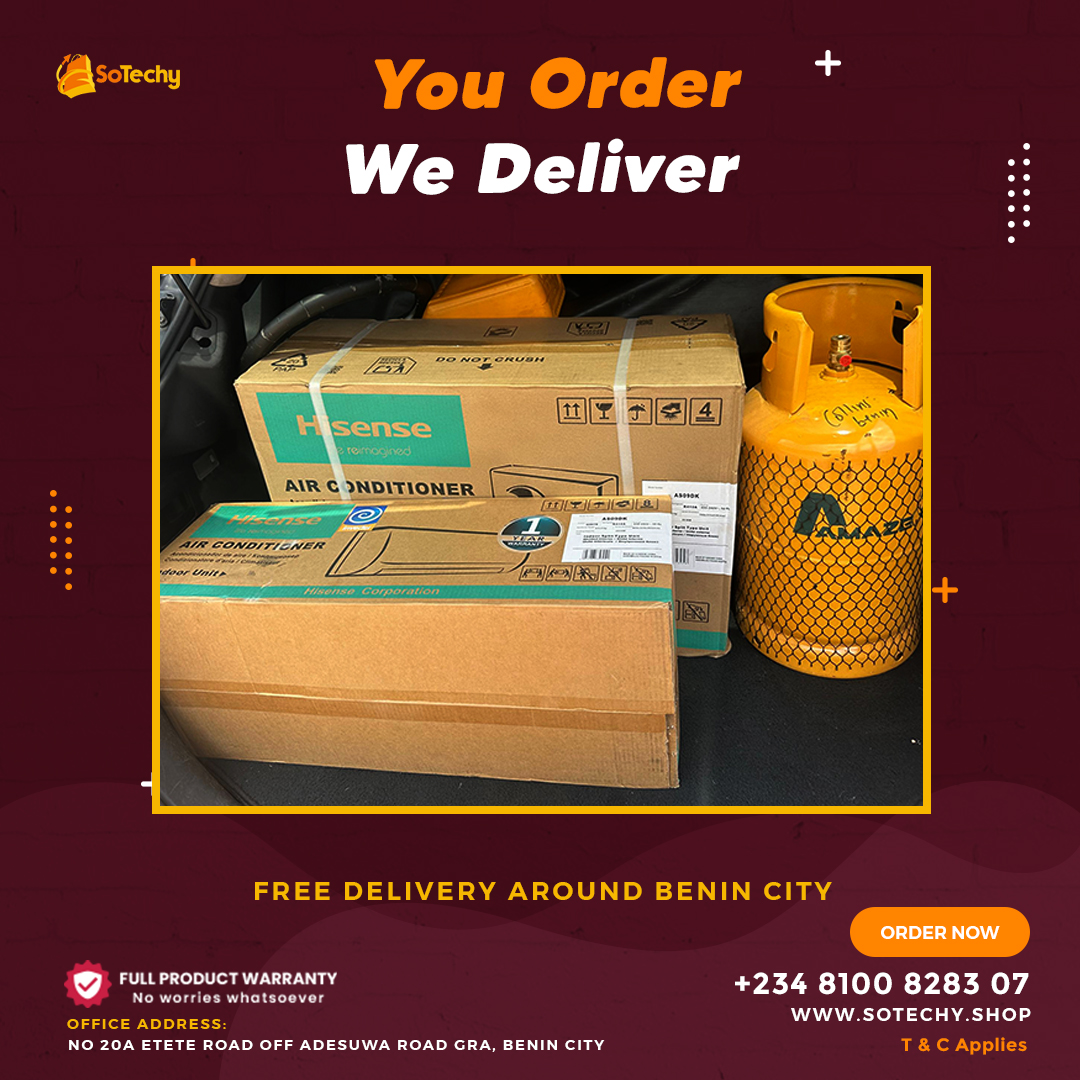 sotechyshop's tweet photo. At Sotechy You Order, We Deliver!
Enjoy free delivery within Benin City on all orders. Plus, get free nationwide delivery when your order totals ₦1 million or more!
Shop now and experience unbeatable convenience. #sotechy https://t.co/MReeOtYtho