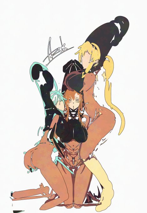 次回作のイメージ、ついにマラ頭巾に手を出す
3人構図が下品なNT(ナラティブ)みたいな構図に、定位置で収まりいいけど巨乳キャラの利点生かすなら最後方でパイずりも良いな～ 