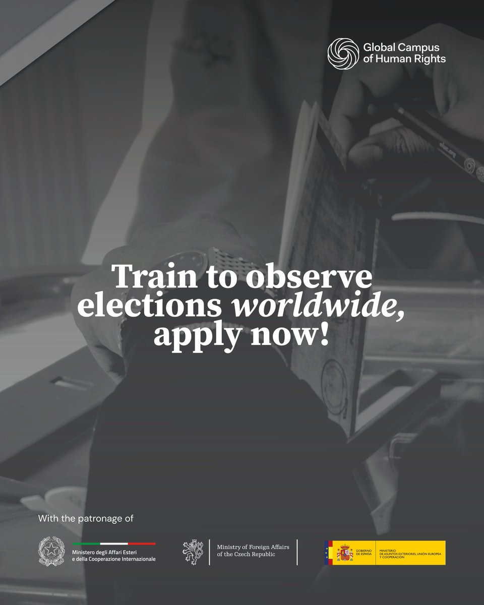 gchumanrights's tweet image. The International Electoral Observers Course employs a multi-disciplinary approach, combining asynchronous and synchronous methodologies to deliver a dynamic and interactive learning experience.
Apply now: gchumanrights.org/training-and-c…
📅 Course dates: 13 – 17 October 2025 with daily…