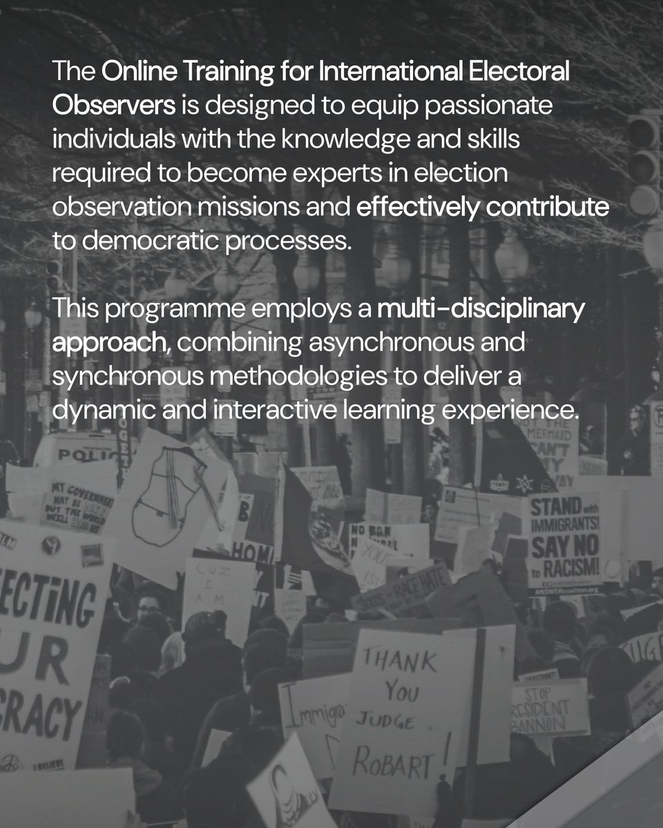 gchumanrights's tweet image. The International Electoral Observers Course employs a multi-disciplinary approach, combining asynchronous and synchronous methodologies to deliver a dynamic and interactive learning experience.
Apply now: gchumanrights.org/training-and-c…
📅 Course dates: 13 – 17 October 2025 with daily…