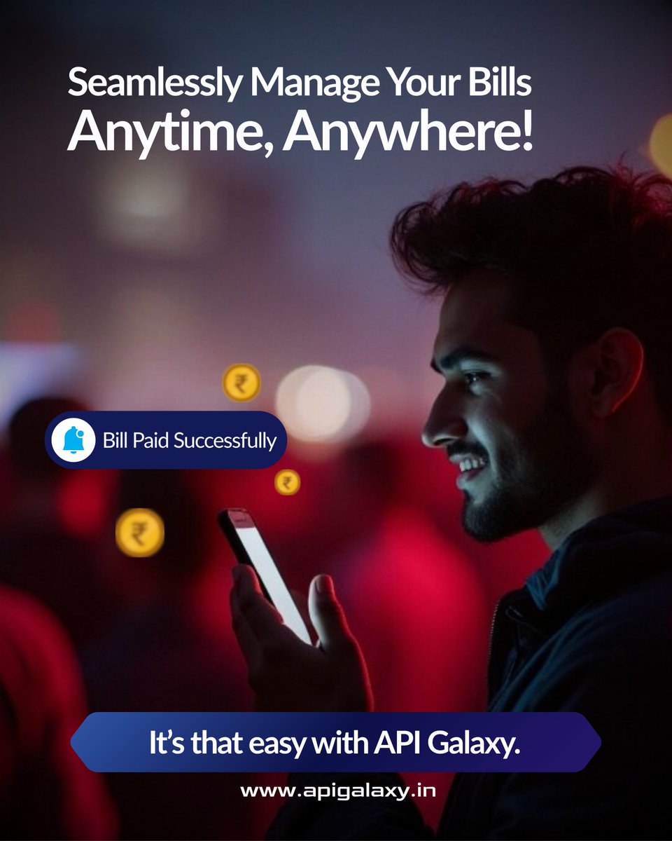 GalaxyApi's tweet image. Revolutionize your digital transactions with API Galaxy — fast, secure & reliable APIs for fintech, travel & more.
📲 Contact: sales@apigalaxy.in | +91-8600555750
🌐 apigalaxy.in
#apigalaxy #bbpsapi #KYCAPI #API #BusinessTools #TechSolutions