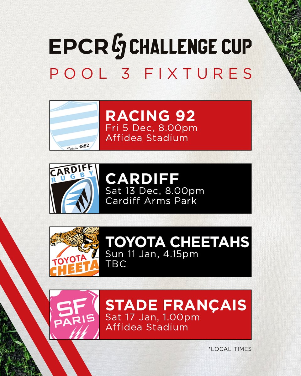 Ulster Rugby (@ulsterrugby) on Twitter photo Our 2025/26 <a href="/ChallengeCup_/">EPCR Challenge Cup</a> fixtures have been confirmed โ๏ธ
We'll kick off Pool 3 with a Friday night clash against Racing 92 ๐ฅ
More below โฌ๏ธ
ulster.rugby/content/epcr-cโฆ Our 2025/26 <a href="/ChallengeCup_/">EPCR Challenge Cup</a> fixtures have been confirmed โ๏ธ
We'll kick off Pool 3 with a Friday night clash against Racing 92 ๐ฅ
More below โฌ๏ธ
ulster.rugby/content/epcr-cโฆ