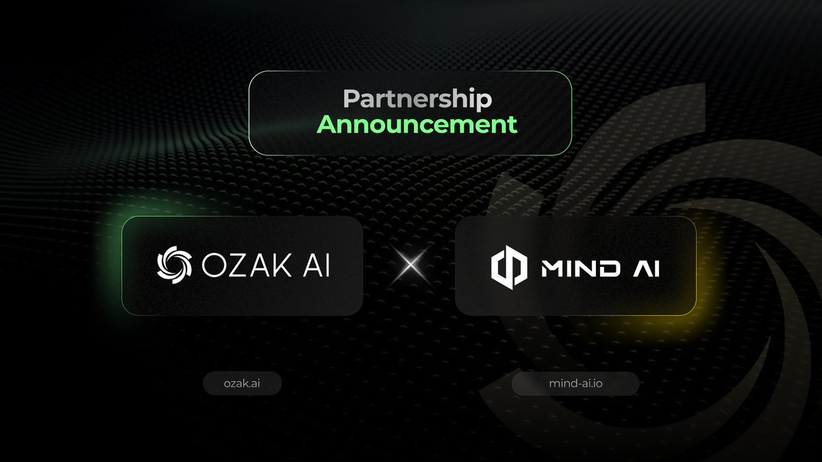 OzakAGI's tweet image. 🤝 Ozak AI x Mind AI 🤝
🚀 We’re partnering with @MindAI_io, the private-data intelligence layer that blends on-chain analytics, real-time sentiment, and AI-driven trading tools for crypto investors.
✨ Linking Ozak’s 30 ms market forecasts with Mind AI’s deep sentiment and ROA…