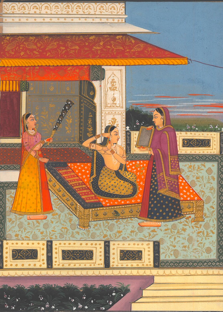 RAS_Soc's tweet image. #Ragamala paintings are visual interpretations of ‘ragas’, melodic frameworks for musical composition or improvisation in Indian classical music. These miniature paintings usually portray narrative scenes and are often complemented by poetic descriptions. (Artwork 067)