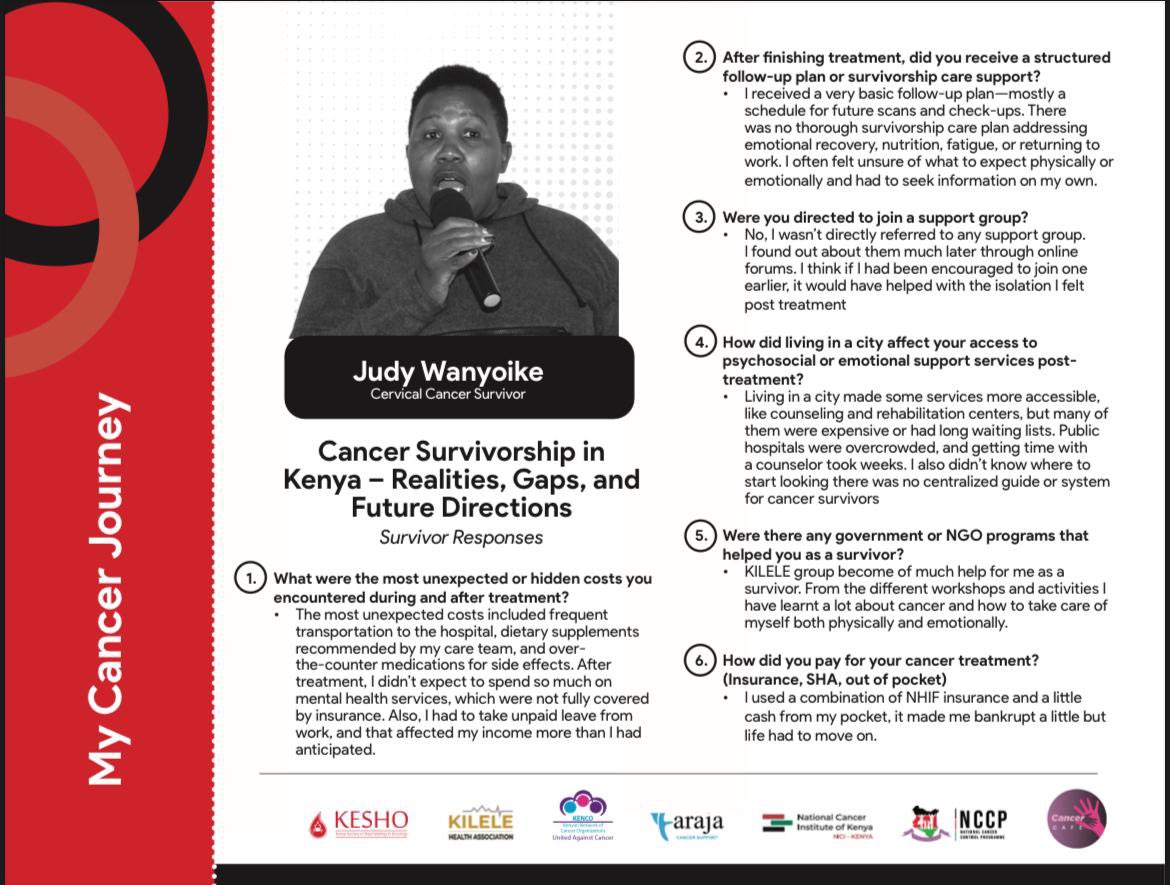 🧵4️⃣
From nasopharyngeal to cervical cancer, Churchil Otieno, Pamela Savai &amp; Judy Wanyoike walked unique paths yet ran into the same obstacles; high bills, little support. 

#CancerSurvivorship