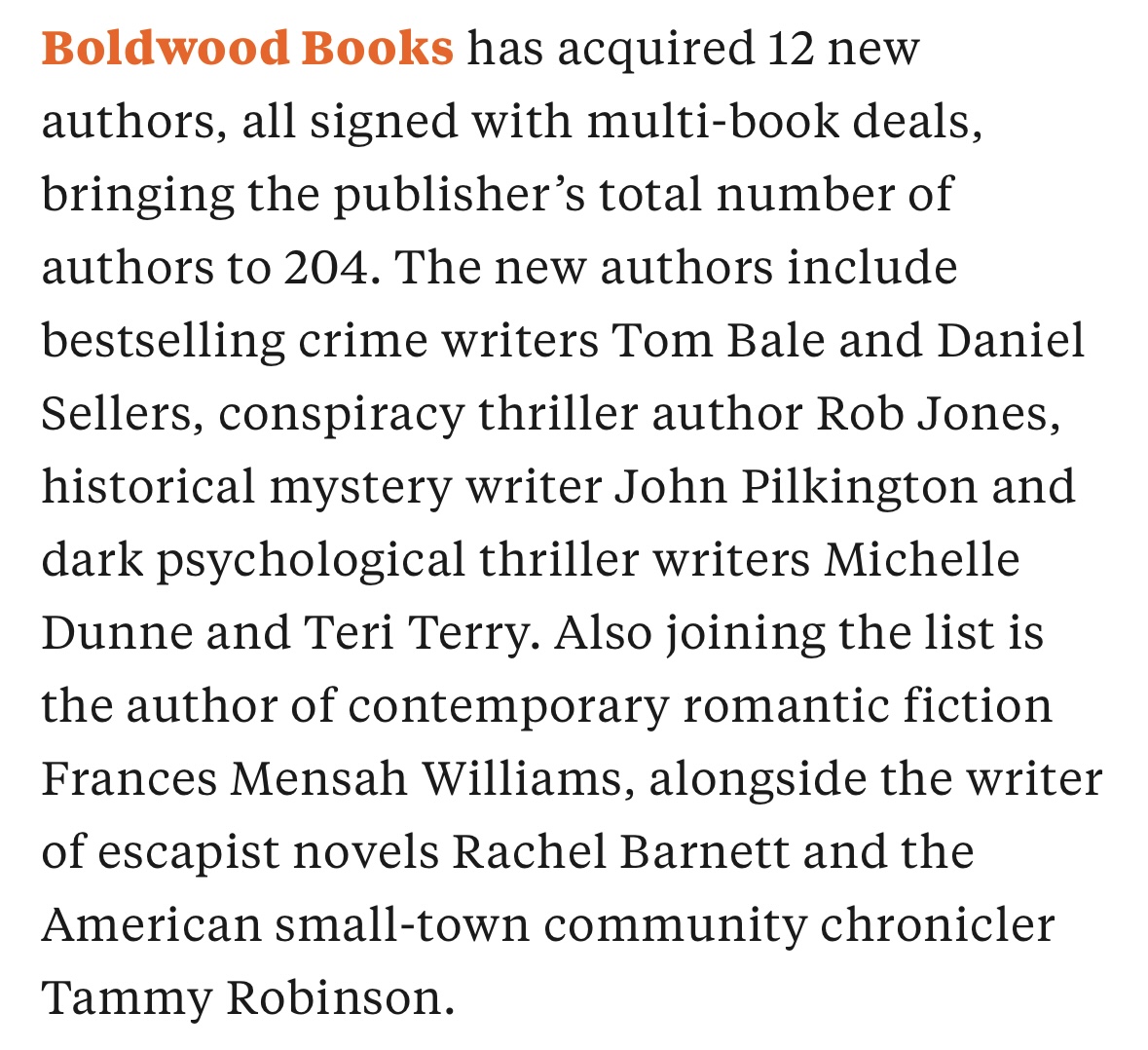 DEAL NEWS 🚨 6 book deal for Daniel Sellers (<a href="/DJSellersAuthor/">Daniel Sellers Author - *Murder at Ardaig Castle*</a>) with Boldwood (<a href="/BoldwoodBooks/">Boldwood Books</a>) 

Agent: Francesca Riccardi (<a href="/litagentfran/">Francesca Riccardi</a>)
Acquiring editor: Vic Britton (@editorbritton)