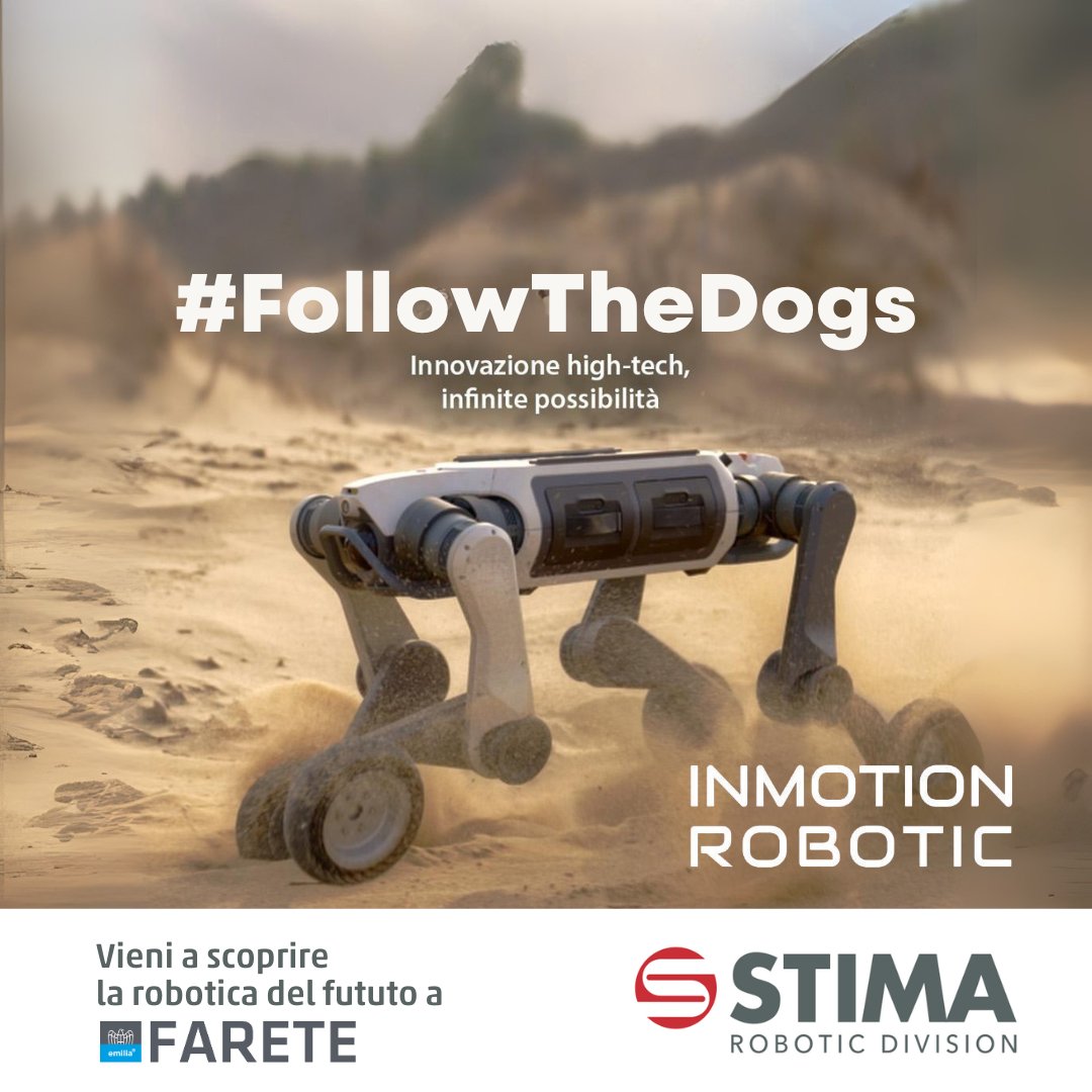 🐾🤖  Scopri il futuro della tecnologia canina a #FARETE2025! 🐾🤖

Il 3 e 4 settembre vieni a trovarci alla kermesse organizzata da Confindustria, per conoscere i sorprendenti #canirobot di inMotion Robotic e vedere come l'innovazione prende vita.
#FollowTheDogs #STIMA #Robotica