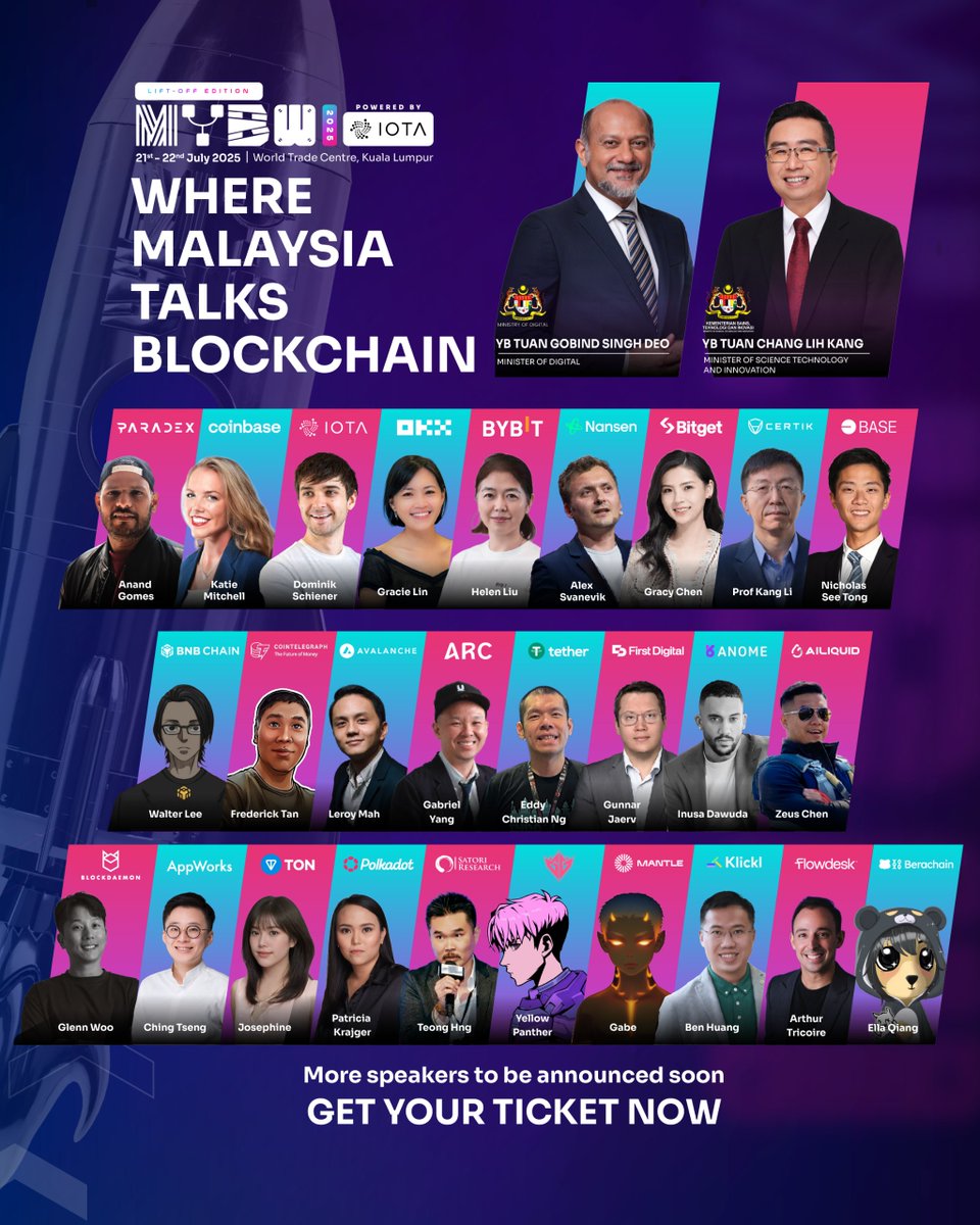 MY Blockchain Week (@malaysiabcw) on Twitter photo Where Malaysia Talks Blockchain.
#MYBW2025 is bringing together leading voices from the ecosystem โ with key support from:
๐น YB Tuan <a href="/GobindSinghDeo/">Gobind Singh Deo ๐ฒ๐พ</a>, Minister of Digital
๐น YB Tuan <a href="/changlihkang/">Chang Lih Kang</a> , Minister of Science, Technology & Innovation
Plus a stacked lineup of speakers Where Malaysia Talks Blockchain.
#MYBW2025 is bringing together leading voices from the ecosystem โ with key support from:
๐น YB Tuan <a href="/GobindSinghDeo/">Gobind Singh Deo ๐ฒ๐พ</a>, Minister of Digital
๐น YB Tuan <a href="/changlihkang/">Chang Lih Kang</a> , Minister of Science, Technology & Innovation
Plus a stacked lineup of speakers