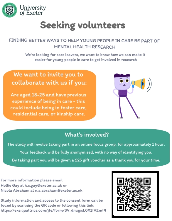 Siobhan_ODwyer's tweet image. Are you a young person who's lived in foster care, residential care, or kinship care?
This is a great opportunity to share your thoughts on how care leavers are involved in research.