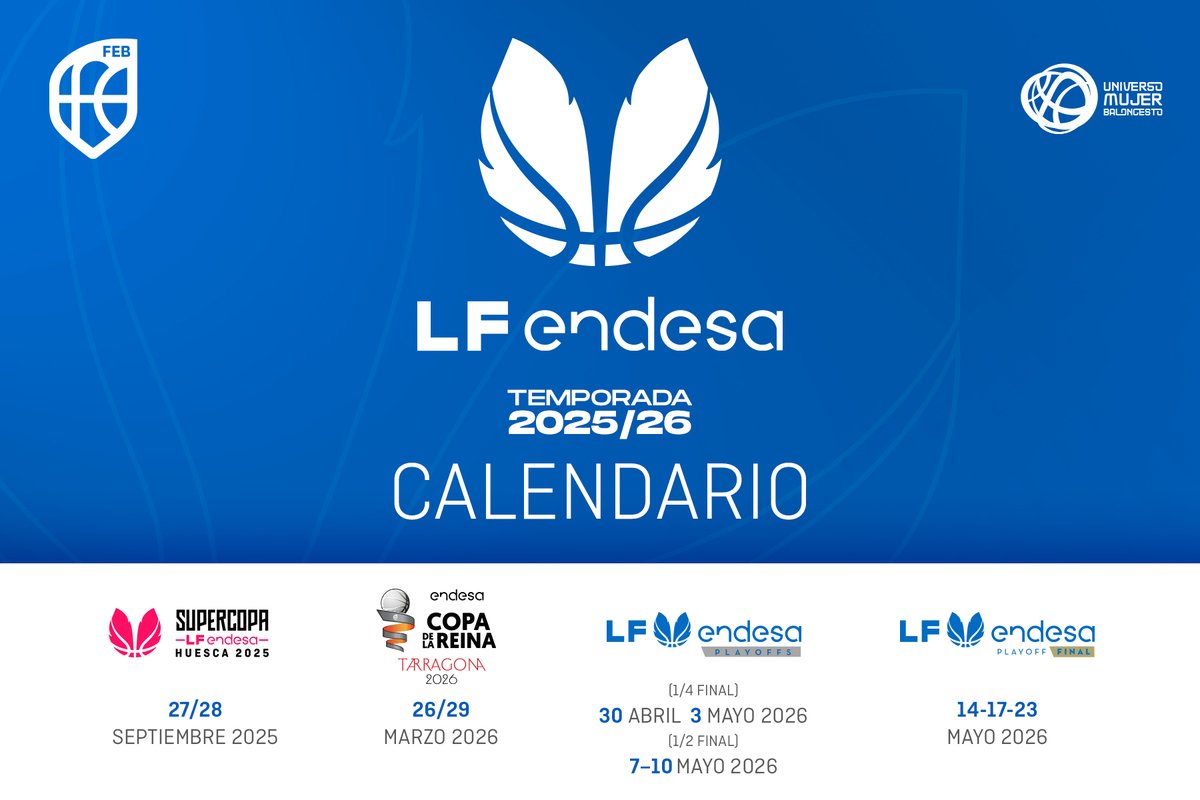 CompeticionesFEB (@competicionfeb) on Twitter photo 📆 Calendario #LFEndesa: Si no quieres perderte ni un solo encuentro... No olvides guardar este documento‼️
🏀 Los 240 partidos en juego
🏟️ Las 16 pistas de la Liga
📆 Todas las fechas de competición
📲 Descarga calendario en PDF ⬇
feb.es/Documentos/Arc…
💙 <a href="/basketlover/">Endesa Basket Lover</a> 🏀 📆 Calendario #LFEndesa: Si no quieres perderte ni un solo encuentro... No olvides guardar este documento‼️
🏀 Los 240 partidos en juego
🏟️ Las 16 pistas de la Liga
📆 Todas las fechas de competición
📲 Descarga calendario en PDF ⬇
feb.es/Documentos/Arc…
💙 <a href="/basketlover/">Endesa Basket Lover</a> 🏀