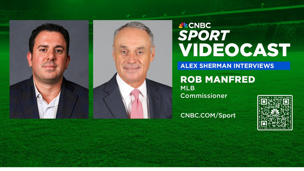 Alex Sherman (@sherman4949) on Twitter photo Coming up on <a href="/SquawkCNBC/">Squawk Box</a> …
Yesterday, I spoke with MLB Commissioner Rob Manfred in Atlanta. Some of the highlights … live on @cnbc in 10 minutes.
The full interview will be out Thursday in your inbox for CNBC Sport newsletter subscribers. Sign up at cnbc.com/sport Coming up on <a href="/SquawkCNBC/">Squawk Box</a> …
Yesterday, I spoke with MLB Commissioner Rob Manfred in Atlanta. Some of the highlights … live on @cnbc in 10 minutes.
The full interview will be out Thursday in your inbox for CNBC Sport newsletter subscribers. Sign up at cnbc.com/sport