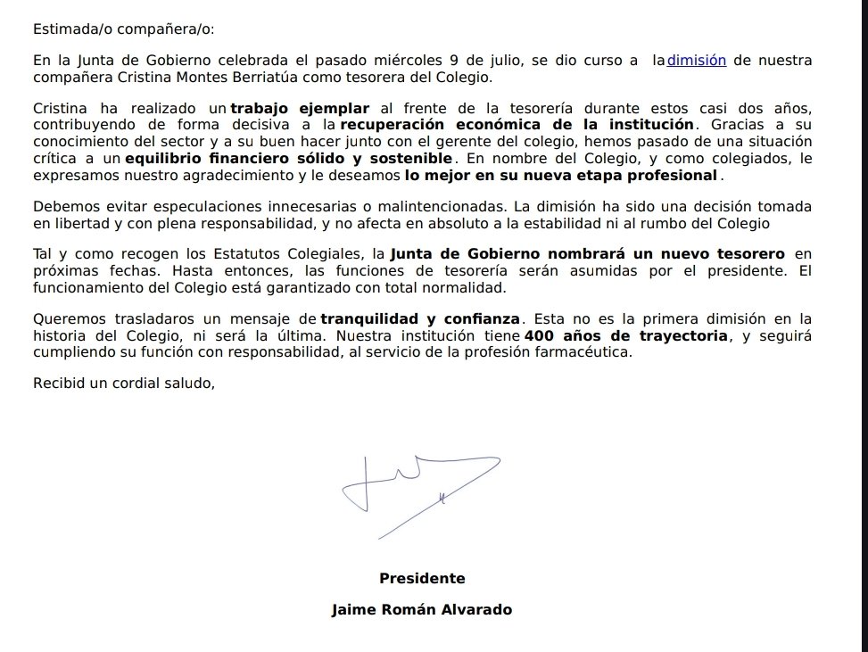 🚨🚨 urgente urgente!!
Comunicación express del <a href="/COF_Sevilla/">COF Sevilla</a> vía delegados de zona sobre la dimisión de la tesorera!!
Nos saltamos el email, Usad las zonas! Hay que aplacar al pueblo!!

- Presidente, ¿Argumentamos la dimisión? 
-¿Para qué? Tú di responsabilidad y confianza y ya.