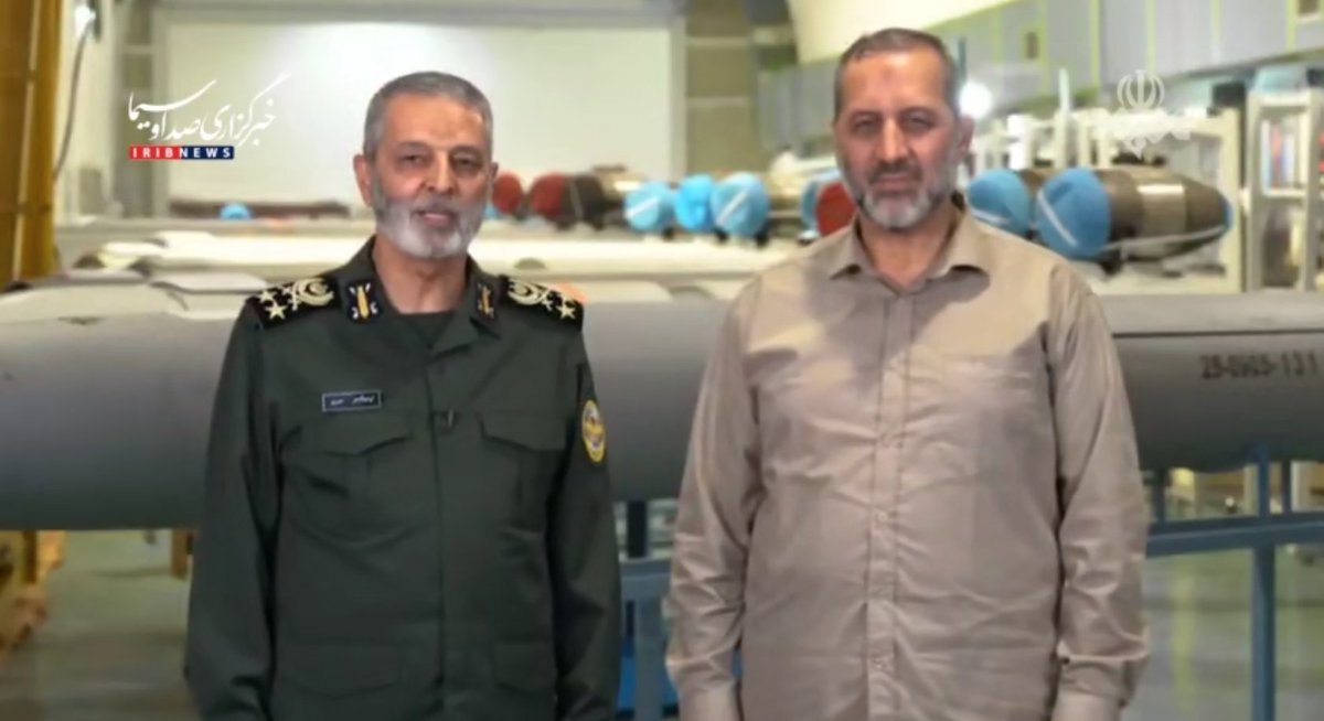 inbarspace's tweet image. Abdulrahim Mousavi, chief of staff of the Iranian Armed Forces visits an IRGC production facility of cruise missiles. Interestingly, Iranian medial described the site as "IRGC Aerospace Force headquarters".