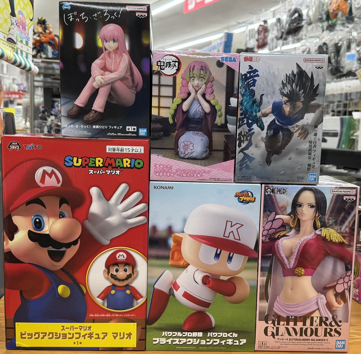 スーパーマリオ・鬼滅の刃・ゼルダ・ワンピース フィギュア9点セット❤ スーパーマリオ・鬼滅の刃・ゼルダ・ワンピース フィギュア9点