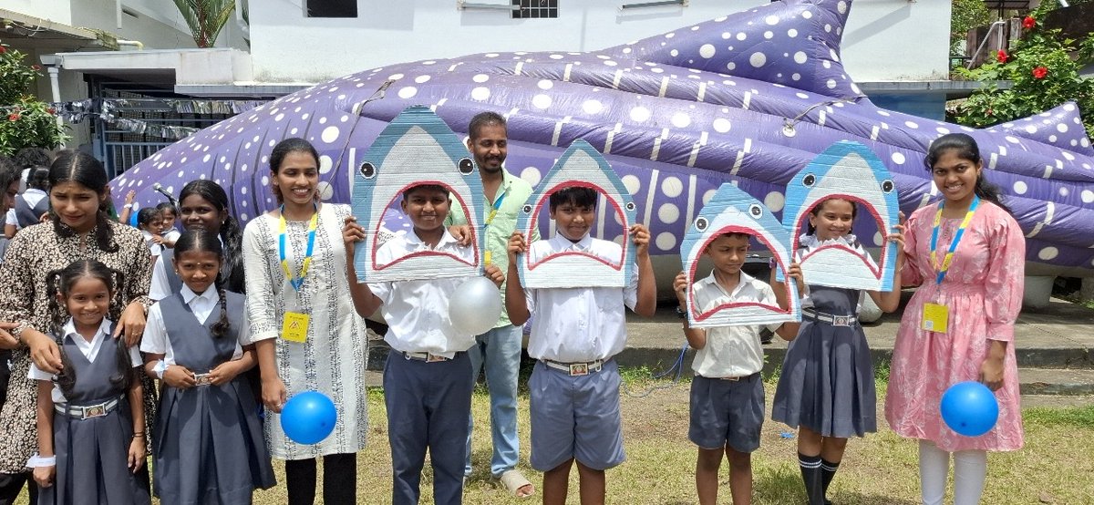 wti_org_india's tweet image. WTI’s Pan-India Whale Shark Conservation Project marked #WorldSharkAwarenessDay (14 July) with sensitisation programs for students of Holy Family School #Ernakulam & Dhamlej School #Gujarat—celebrating #WhaleShark conservation through art, film screenings & expert talks.