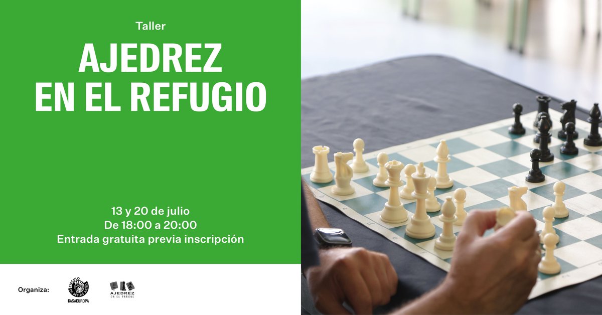 Círculo de Bellas Artes - Casa Europa (@cbamadrid) on Twitter photo Muy pronto volvemos con más ajedrez en el #RefugioClimático ♟️🤍
Os esperamos en el Torneo MASNOU con <a href="/AjedrezParque/">Ajedrez en el Parque</a> el próximo 20 de julio. ¡Inscripciones abiertas!
🎟️ acortar.link/67kw5M Muy pronto volvemos con más ajedrez en el #RefugioClimático ♟️🤍
Os esperamos en el Torneo MASNOU con <a href="/AjedrezParque/">Ajedrez en el Parque</a> el próximo 20 de julio. ¡Inscripciones abiertas!
🎟️ acortar.link/67kw5M