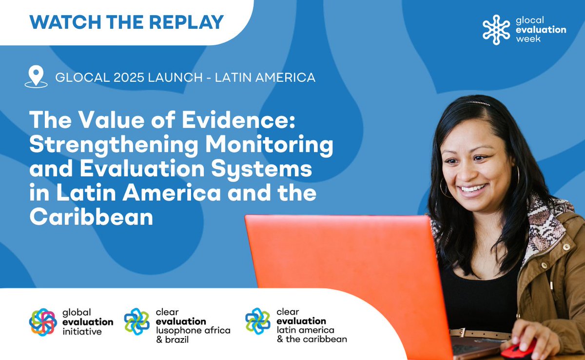 GEI_GlobalEval's tweet image. How is #evidence shaping better public policies in Latin America & the Caribbean?
🌎 At the launch of #Glocal Evaluation Week 2025 in #LAC, evaluation leaders reflected on progress in strengthening monitoring & #evaluation systems in the region & the ongoing challenges of…