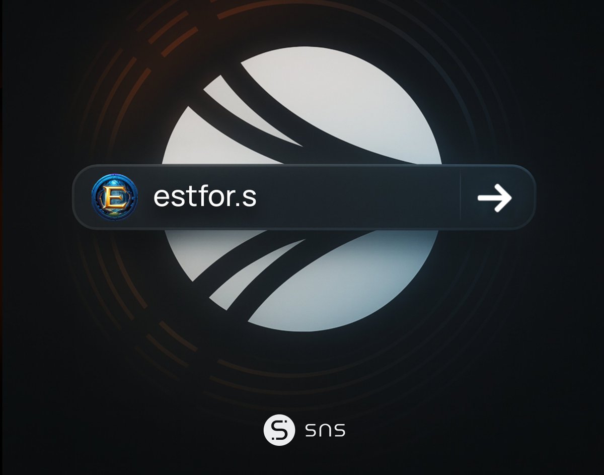 sns.s (@sonicsns) on Twitter photo 🛡️ <a href="/EstforKingdom/">EstforKingdom</a> enters the realm of .s
estfor․s is now officially reserved — the medieval fantasy on-chain MMORPG built on Sonic ⚔️
Idle browser gameplay, clan battles, quests, pets, and a $BRUSH-fueled economy.
Gaming + identity = next frontier.
$S $SNS 🛡️ <a href="/EstforKingdom/">EstforKingdom</a> enters the realm of .s
estfor․s is now officially reserved — the medieval fantasy on-chain MMORPG built on Sonic ⚔️
Idle browser gameplay, clan battles, quests, pets, and a $BRUSH-fueled economy.
Gaming + identity = next frontier.
$S $SNS