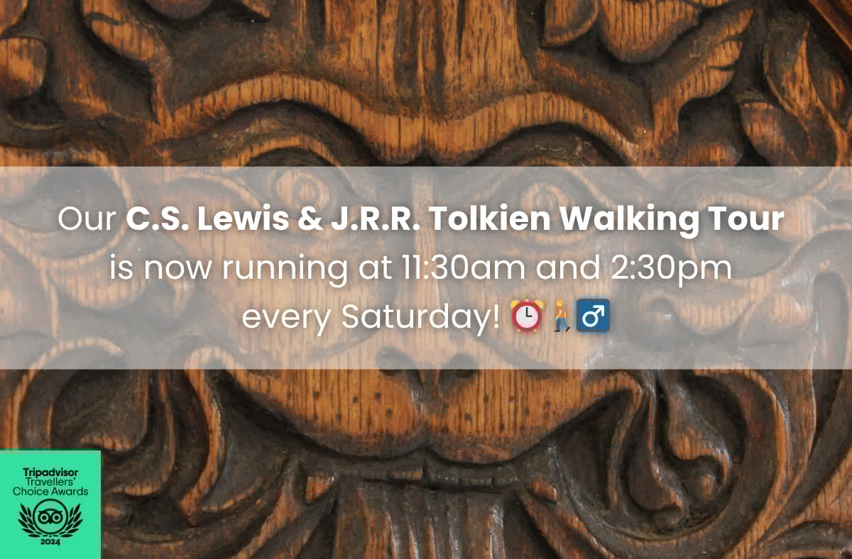 OfficialToursOX's tweet image. Great news! 📢 Our CS Lewis &amp;amp; JRR Tolkien Walking Tour is now running at 2:30pm on Saturdays, on top of the usual 11:30am tour. ⏰

🎟 Book tickets for this weekend ➡ bit.ly/3iSrlE0 

#OfficialToursOx #ExperienceOx #Oxford