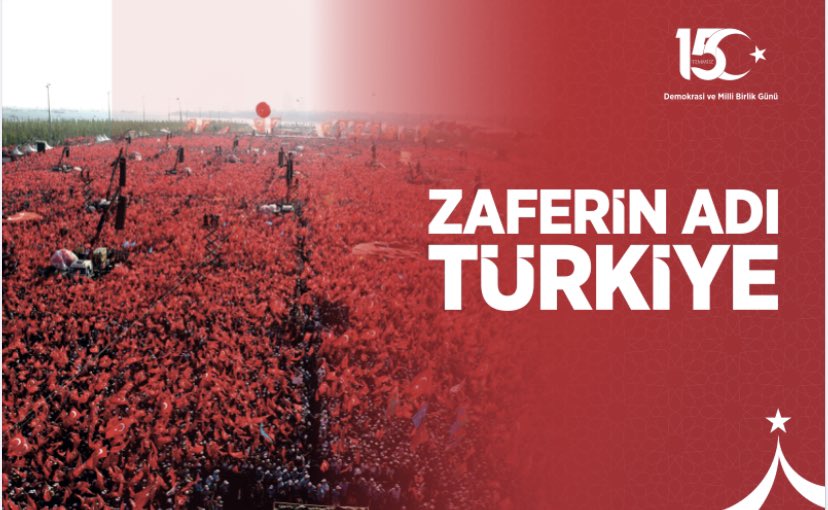 iktm20's tweet image. 15 Temmuz; milletimizin canı pahasına tarihimizin en karanlık gecesini bir kahramanlık destanına dönüştürdüğü gündür.
Bu anlamlı gün vesilesiyle, vatan uğruna şehit düşen tüm kahramanlarımızı rahmetle, gazilerimizi şükranla yâd ediyoruz.
🇹🇷
Zaferin Adı Türkiye