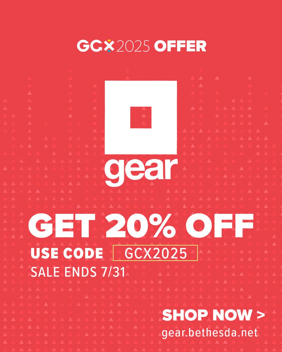 Rise and SHOP Wastelanders! 🛍️☢️
Courtesy of our friends at <a href="/BethesdaGear/">Official Bethesda Gear</a> we've arranged for an exclusive 20% off discount coupon as part of our <a href="/GCXEvent/">GCX</a> events supporting <a href="/StJude/">St. Jude</a> this month! 

The coupon is now LIVE!
Enter GCX2025 at checkout.
The sale ends 7/31