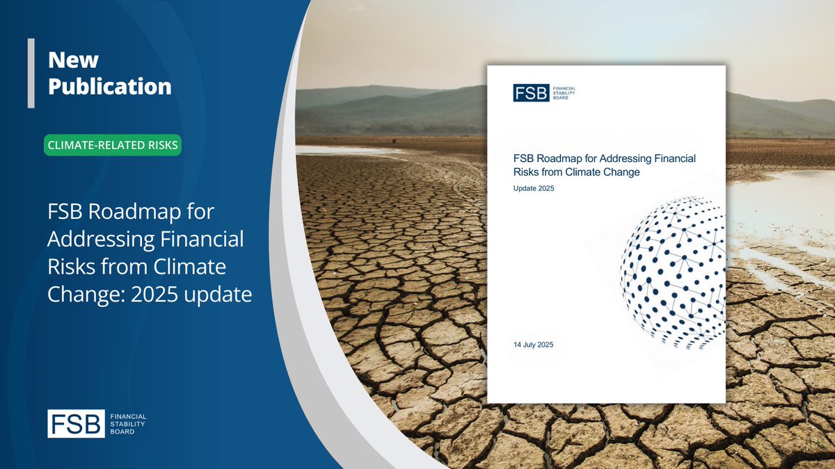 FinStbBoard's tweet image. Our latest Climate Roadmap update also outlines the FSB’s medium-term approach to potential climate-related financial risks bit.ly/44Qfo8N
#ClimateRisks #PhysicalRisks