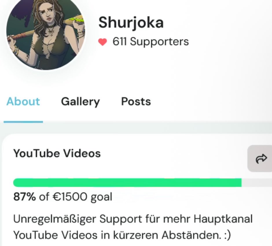 Xerxes38737506's tweet image. Im November hatte Shurjoka knapp 1.5k an Spenden gesammelt, damit regelmäßiger Videos auf ihrem Hauptkanal kommen.
Seitdem ist in 7 Monaten kein einziges Video mehr erschienen.
Wie kann man seine Community nur so verarschen?