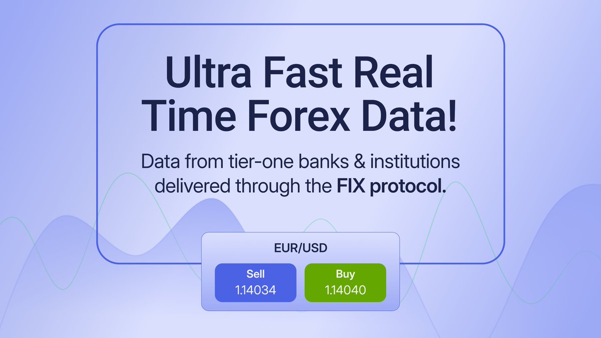 tradermade's tweet image. 🚀 Build faster with real-time FX data from tier-one banks — via FIX API.
🔹 Sub-50ms latency
🔹 Bid/ask updates
🔹 Perfect for bots, pricing engines & quant dashboards.
Start building smarter 👉 tradermade.com/market-data/fi…
#ForexAPI #QuantDev #FintechTools #FIXProtocol