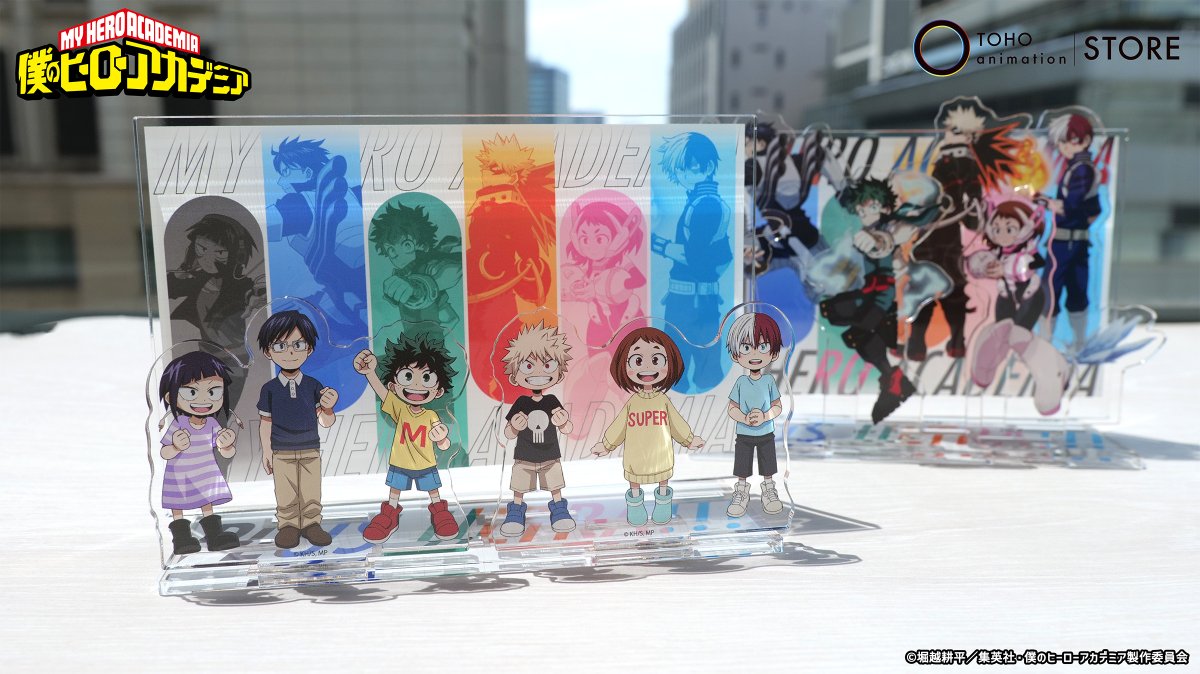 TOHOanimeSTORE's tweet image. TVアニメ『#僕のヒーローアカデミア』
/
「ヒロアカHONPO」
グッズ情報!
\
TaS限定「アクリルジオラマプレート」も好評販売中!
🛒詳細はこちら
tohoanimationstore.com/shop/r/r760/
#heroaca_a #ヒロアカ