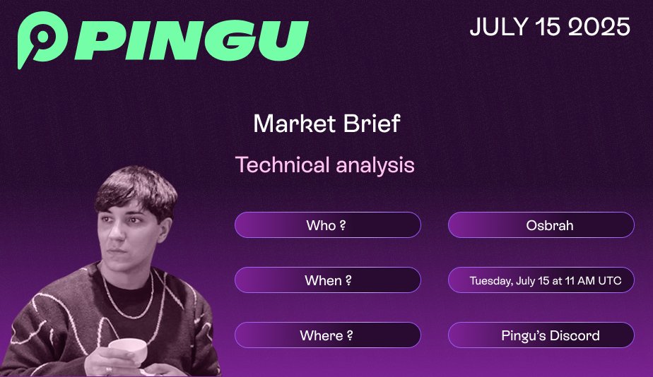 PinguExchange's tweet image. Join us in 25 minutes at 11 AM UTC for a live session on Pingu’s Discord (discord.gg/pinguexchange) with @theOsbrah.
-> Answer your questions
-> Break down the latest hot news ahead of the CPI
-> Discuss $BTC ATH and selected altcoins
-> Help you prepare your trading plan…