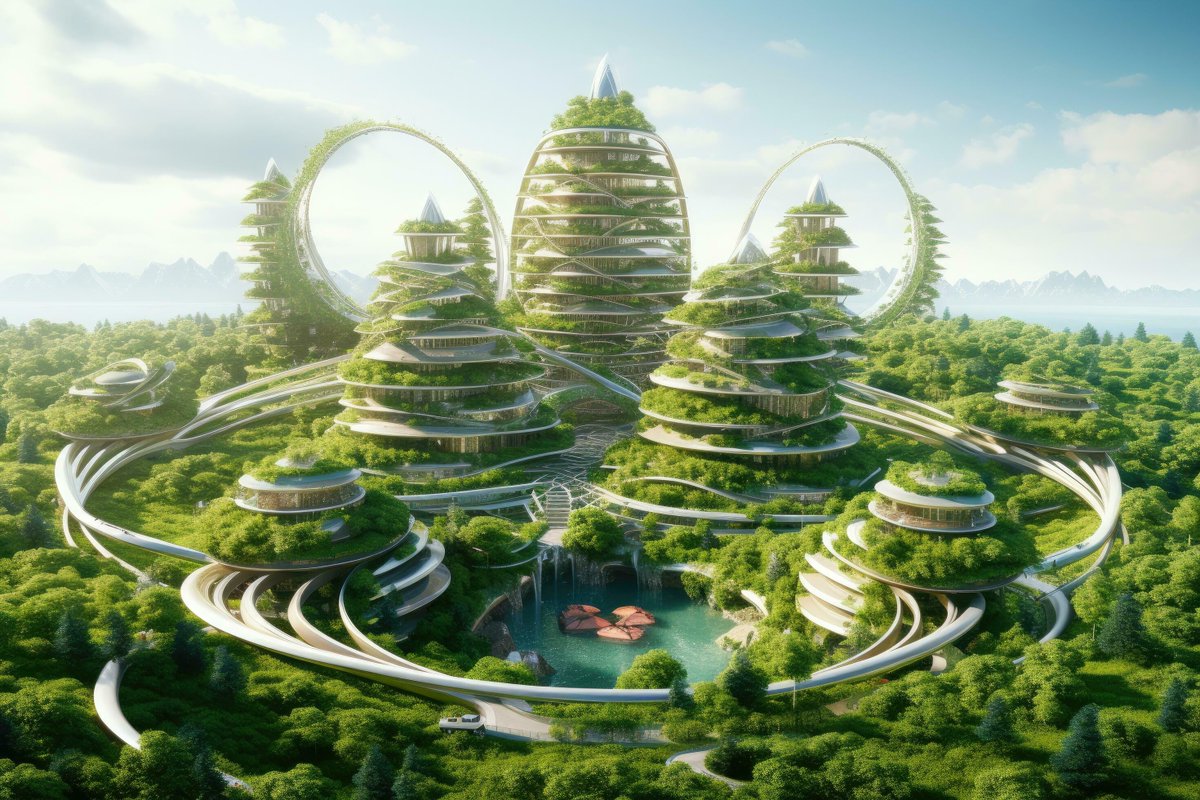 DoseofTomorrow's tweet photo. 🌱 Imagine buildings that breathe! New bio-integrated architectural designs are using living organisms to purify air, generate energy, and manage climate inside structures. The ultimate green cities are on the horizon. #SustainableCities #GreenTech #BioArchitecture https://t.co/63otZLTPAu