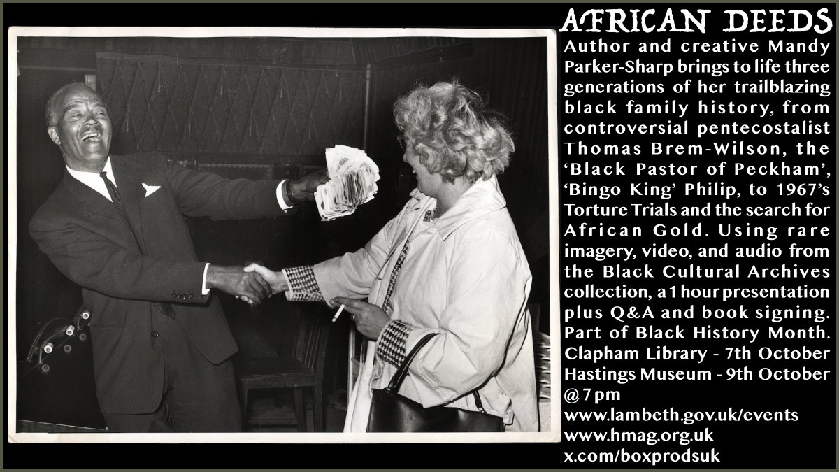 Upcoming events from our author and producer Mandy Parker-Sharp, 7th &amp; 9th October @ Clapham Library and Hastings Museum, 7 pm.