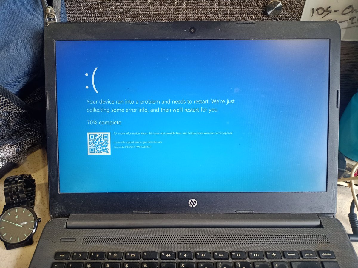 samratbhattac15's tweet image. Frustrated! My laptop just hit a Blue Screen of Death mid-important work. Windows is restarting to collect error info. Why now? #TechFail #WindowsProblems #windows #work