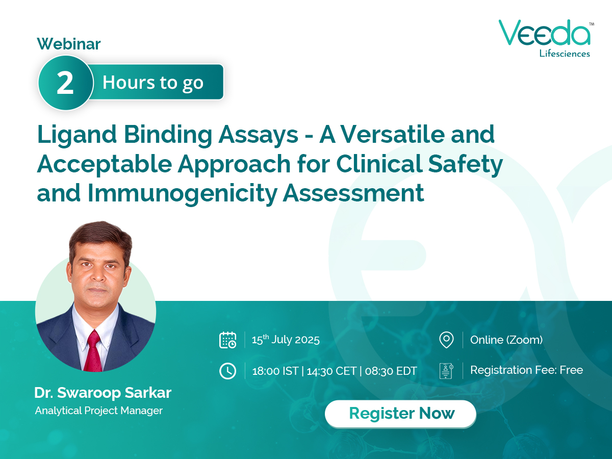 In just two hours, Veeda Lifesciences will host a focused session on the essential role of Ligand Binding Assays (LBAs) in evaluating clinical safety, pharmacokinetics, and immunogenicity for today’s complex biotherapeutics.

There’s still time to join. veedalifesciences.com/ligand-binding…