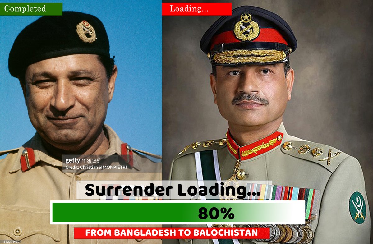 Response to Asim Munir’s Bluster and Threats
where he threatened the Baloch people and said " We will beat the hell out of these terrorists very soon.” 

The Pakistan army chief Asim Munir’s cowardly threats remind us of General Niazi’s humiliating memories, when he was nearly