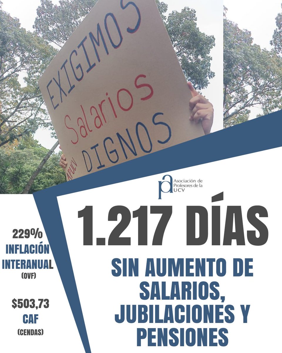 APUCV's tweet image. #UCV #Profesores #Venezuela #SalariosDignosYa #BonoNoEsSalario