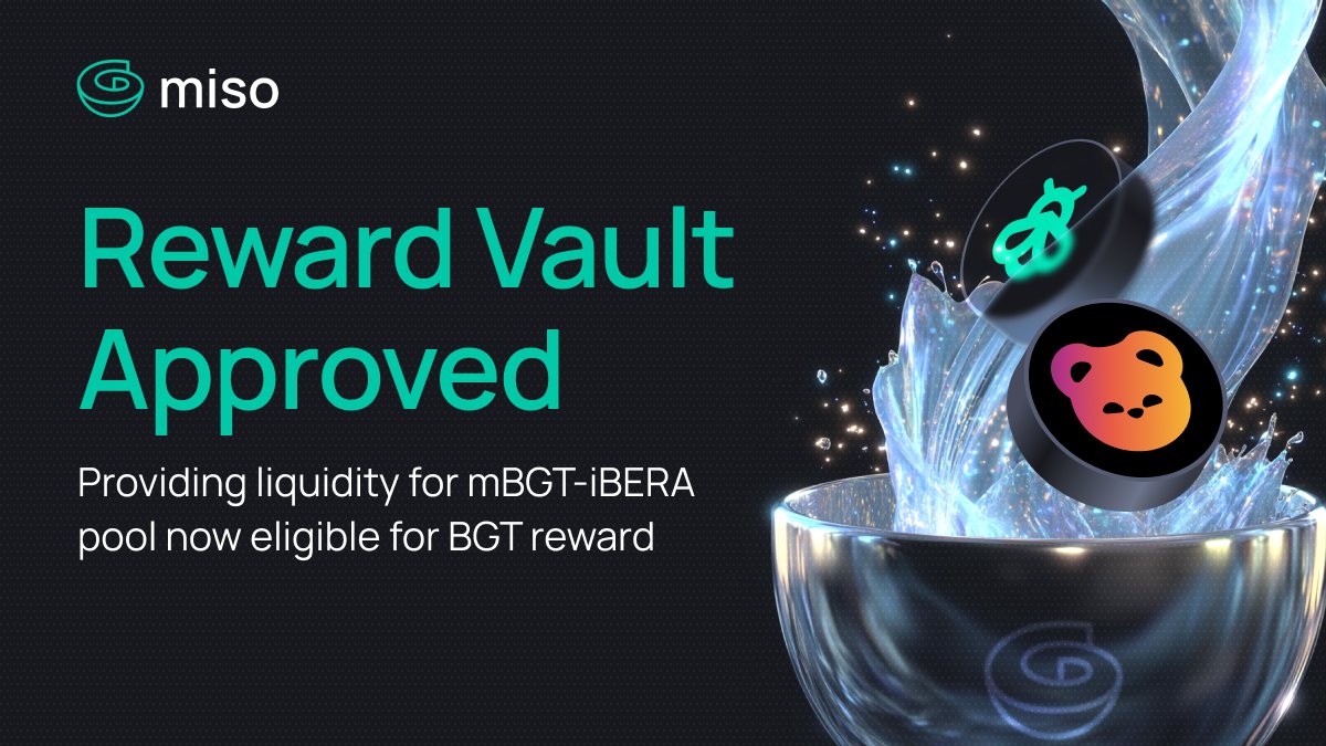 Incentives will be placed on the mBGT-iBERA reward vault imminently.