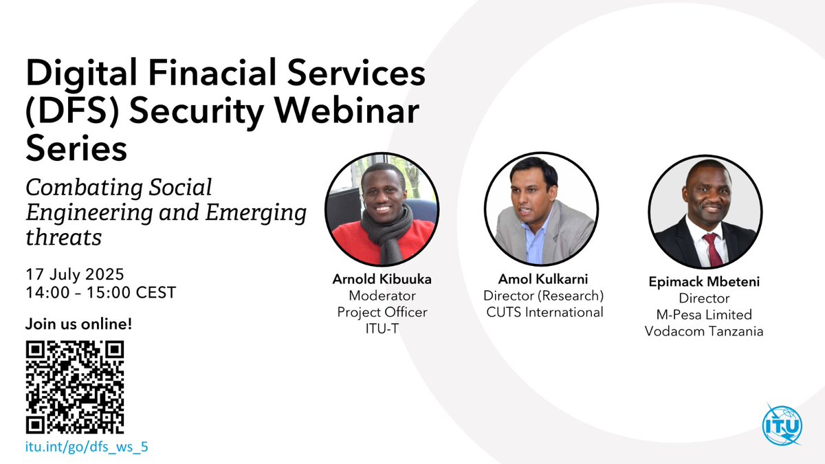 CUTS CCIER (@cuts_ccier) on Twitter photo Combating Social Engineering & Emerging Threats in Digital Financial Services - 17 July, 2025 at 2 PM CEST/5:30 PM IST
<a href="/amol_kulkarni1/">amol kulkarni</a> Director – Research <a href="/CUTS_Inter/">CUTS International</a> will be speaking at this webinar.
Register: tinyurl.com/ynpc3xec
#DigitalFinancialServices #CyberSecurity Combating Social Engineering & Emerging Threats in Digital Financial Services - 17 July, 2025 at 2 PM CEST/5:30 PM IST
<a href="/amol_kulkarni1/">amol kulkarni</a> Director – Research <a href="/CUTS_Inter/">CUTS International</a> will be speaking at this webinar.
Register: tinyurl.com/ynpc3xec
#DigitalFinancialServices #CyberSecurity