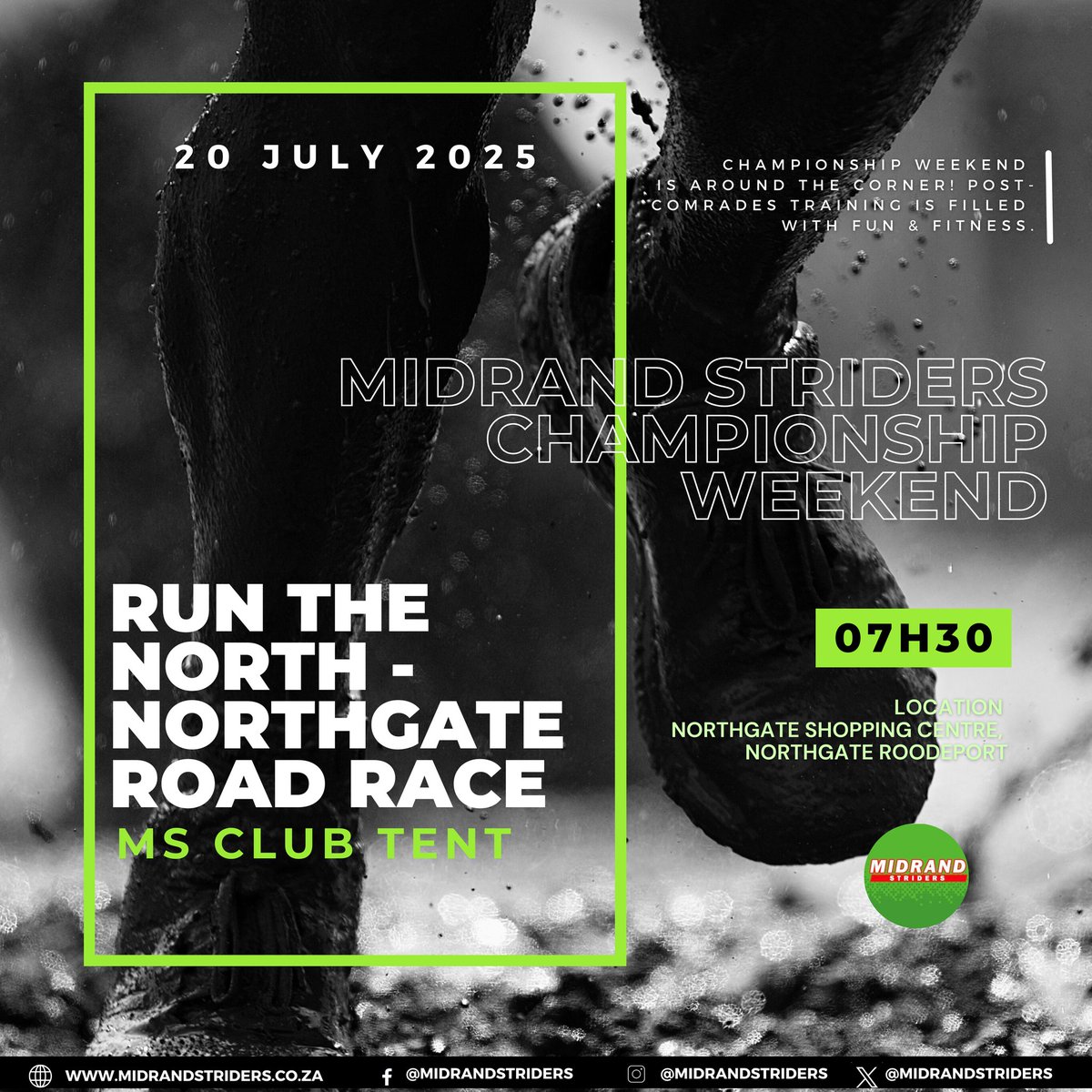 midrandstriders's tweet image. See you this Sunday π₯πββοΈπββοΈπ
| MS Championships | Northgate Road Race | #10km #5km