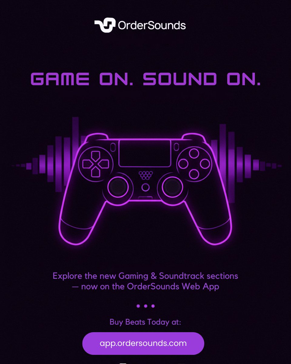 OrderSounds just launched new gaming sounds and soundtracks Section
More beats. More variety. More creative freedom.
Perfect for devs, streamers, and content creators.
Tap in and find your next go-to sound.

#OrderSounds #GameAudio #Soundtracks #BuyBeats #MusicForGames