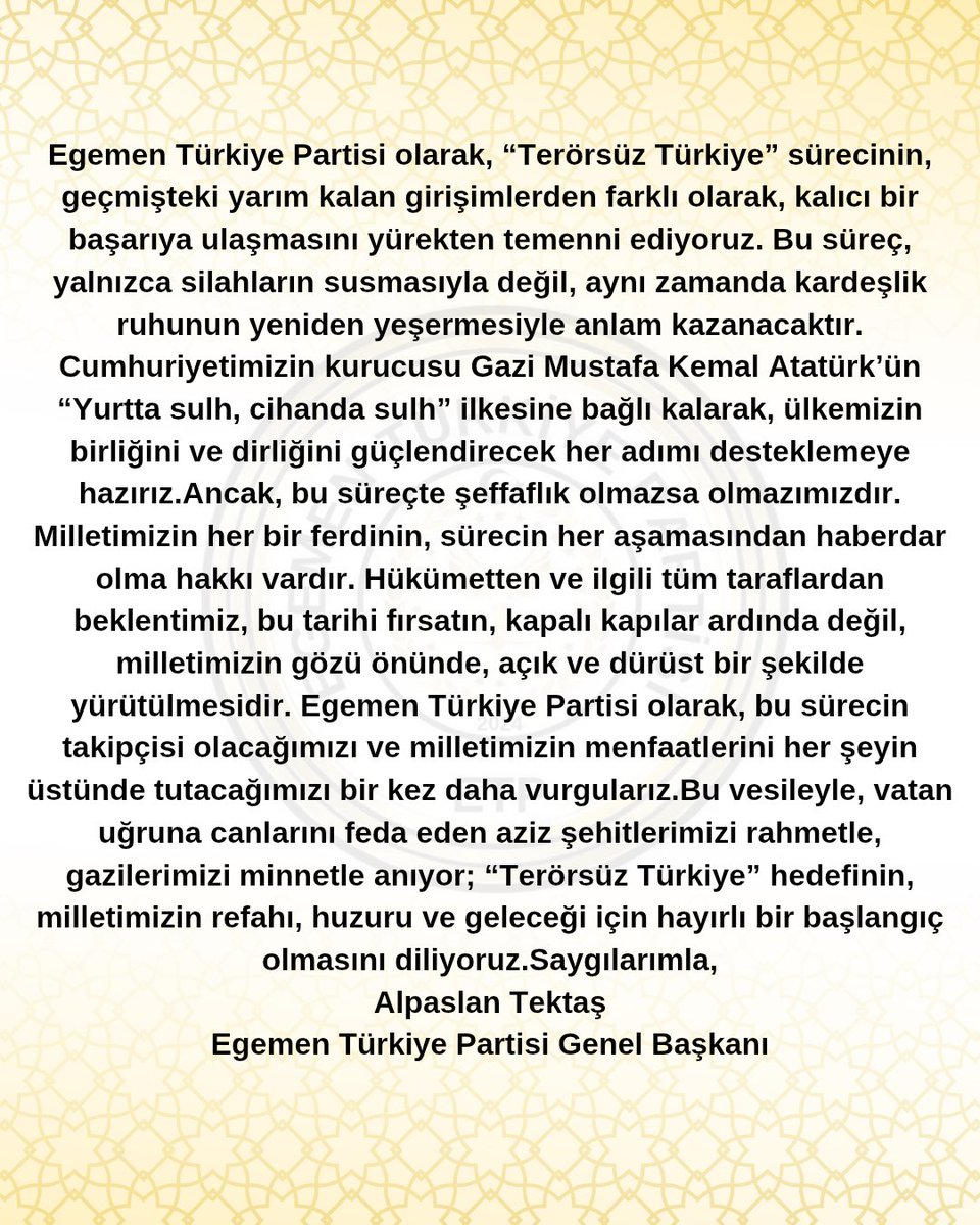 #EgemenTürkiyepartisi