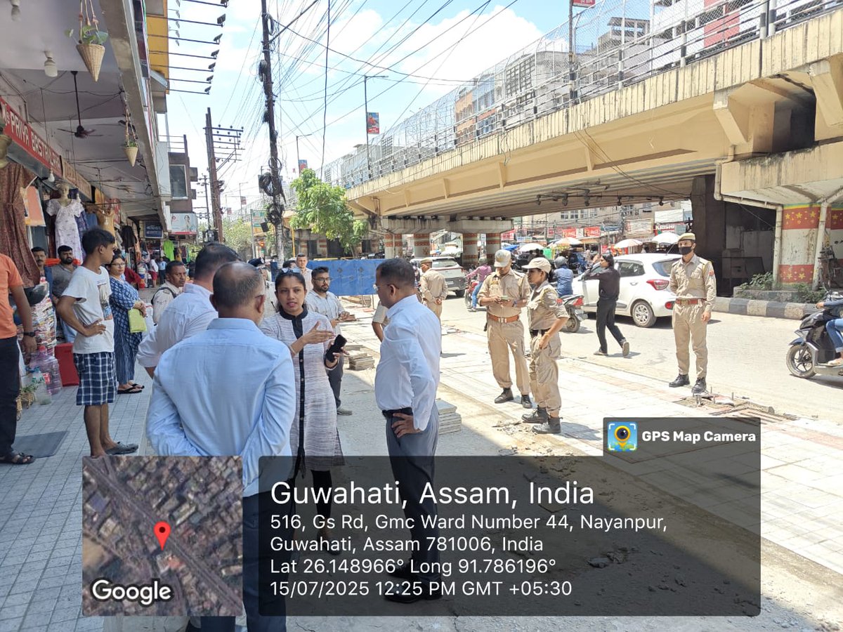 GMC Commissioner Dr. M.S. Lakshmi Priya, IAS, accompanied by Joint Commissioner Shri Dhruba Jyoti Hazarika, conducted an on-site inspection of the Ganeshguri Junction Redevelopment Project today, along with officials from other concerned departments.

The visit aimed to assess
