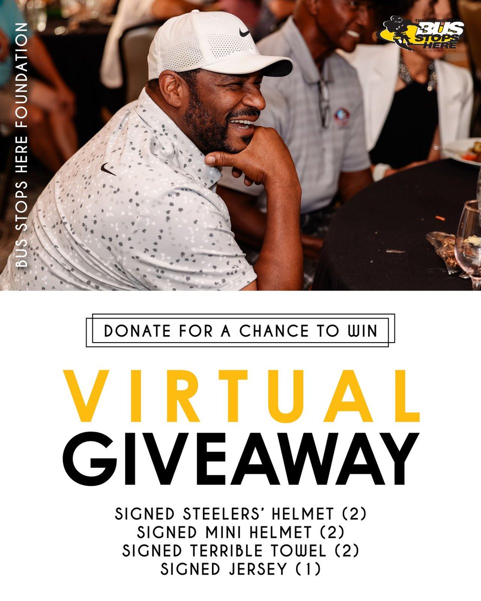 JeromeBettis36's tweet image. 🚨 It’s Giveaway Time! 🚨
I started the @BusStopsHereFdn to give kids access to opportunities—like computer science education through our programs.
Now through July 31, donate any amount & you’re entered to win:
🏈 Signed Helmet (PIT or ND)
🏈 Mini Helmet
🏈 Jersey
🏈 Terrible…