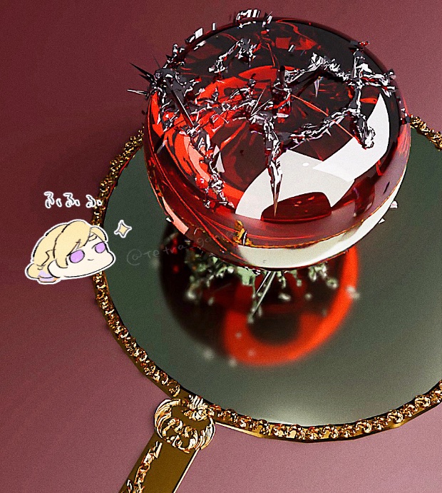 Tetra_gonia1's tweet image. きょうもモデリングの練習
食べたら痛そうな 宝石みたいなりんごと鏡を作りました👑