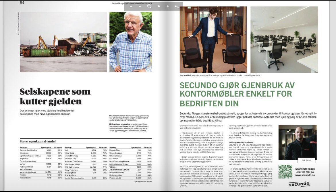 Secundo med annonse i kapital ✌🏼