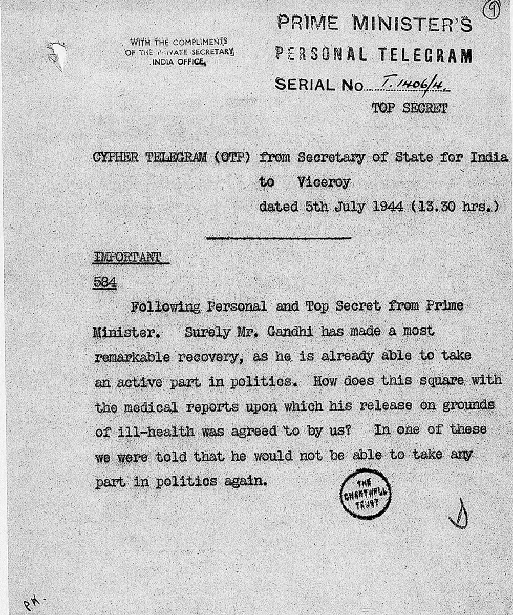 Here's the telegram where Churchill says "Why hasn't Gandhi died yet?" in response to the famine.

Wait a minute! It's nowhere to be seen here - it's a made up quote!

So why did 'experts' like Mukerjee &amp; Tharoor claim it to be factual in their published 'non fiction' works?

In