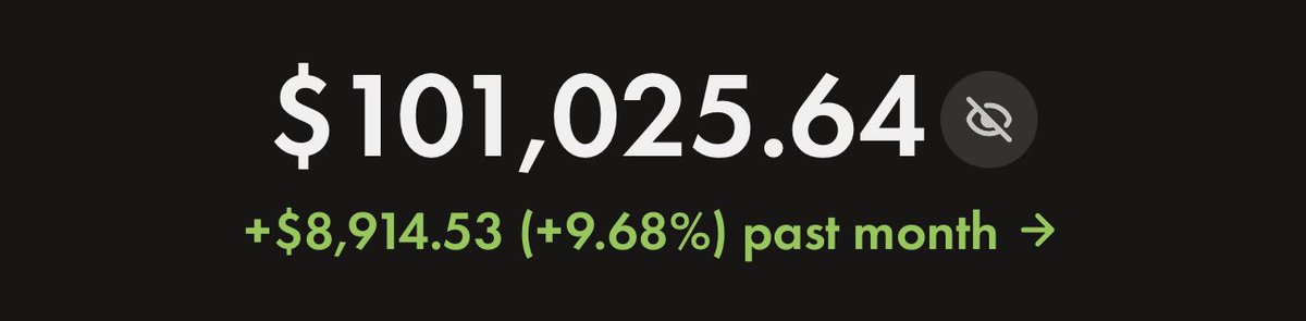 Milestone Alert! My GDV account just hit over $100,000! 🎉 

My growth portfolio includes $PLTR $GOOGL $META $SOFI $GRAB $QQQI $OSCR